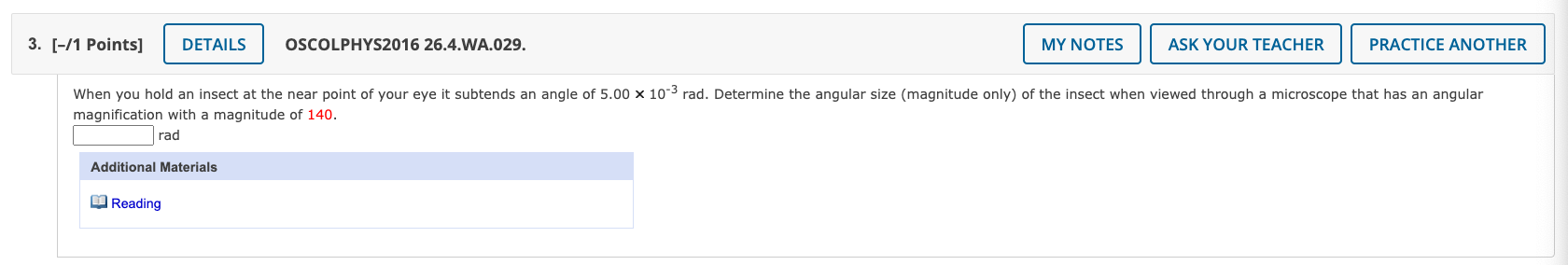 a focal length of 4.00 cm, an eyepiece lens with a focal