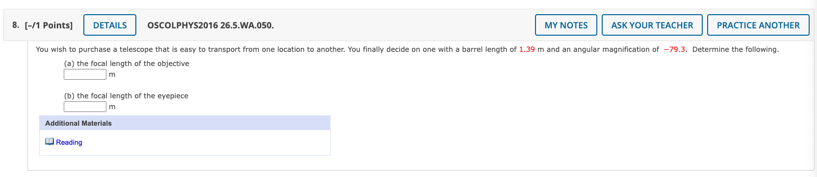 larger than the focal length ofthe objective that we cannot set the