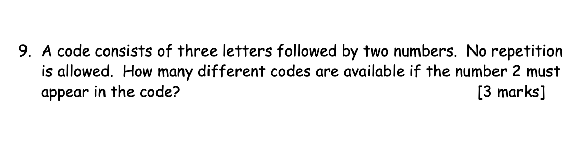 grade 12 data management permutations unithand written legible solutions preferred thanks! 9.