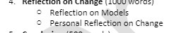 c Reflection on Models Personal Reflection on Change