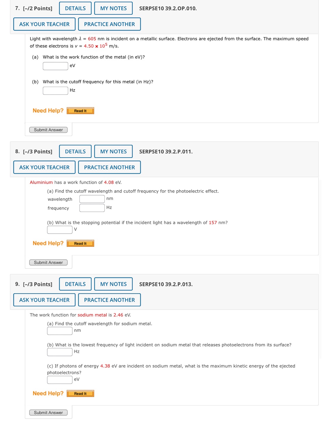  7. [-/2 Points] DETAILS MY NOTES SERPSE10 39.2.0P.010. ASK YOUR TEACHER
