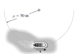 road curve, cars are required to go to a constant speed of