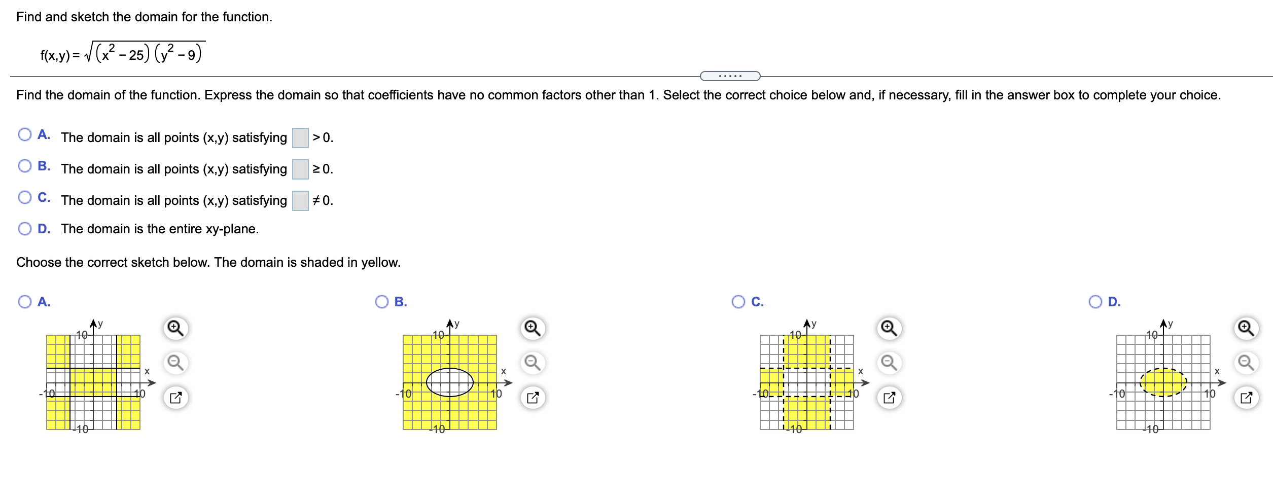 legible. Find and sketch the domain of the function. f(x,y) = Vy