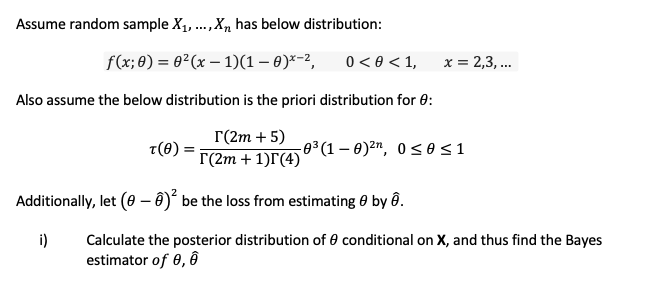  Assume random sample 1'1, .1\" has below distribution: x; 3} =