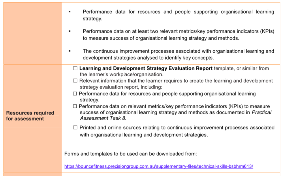 Practical Assessment Task 8 after implementing the organisational strategy. Identifies at least