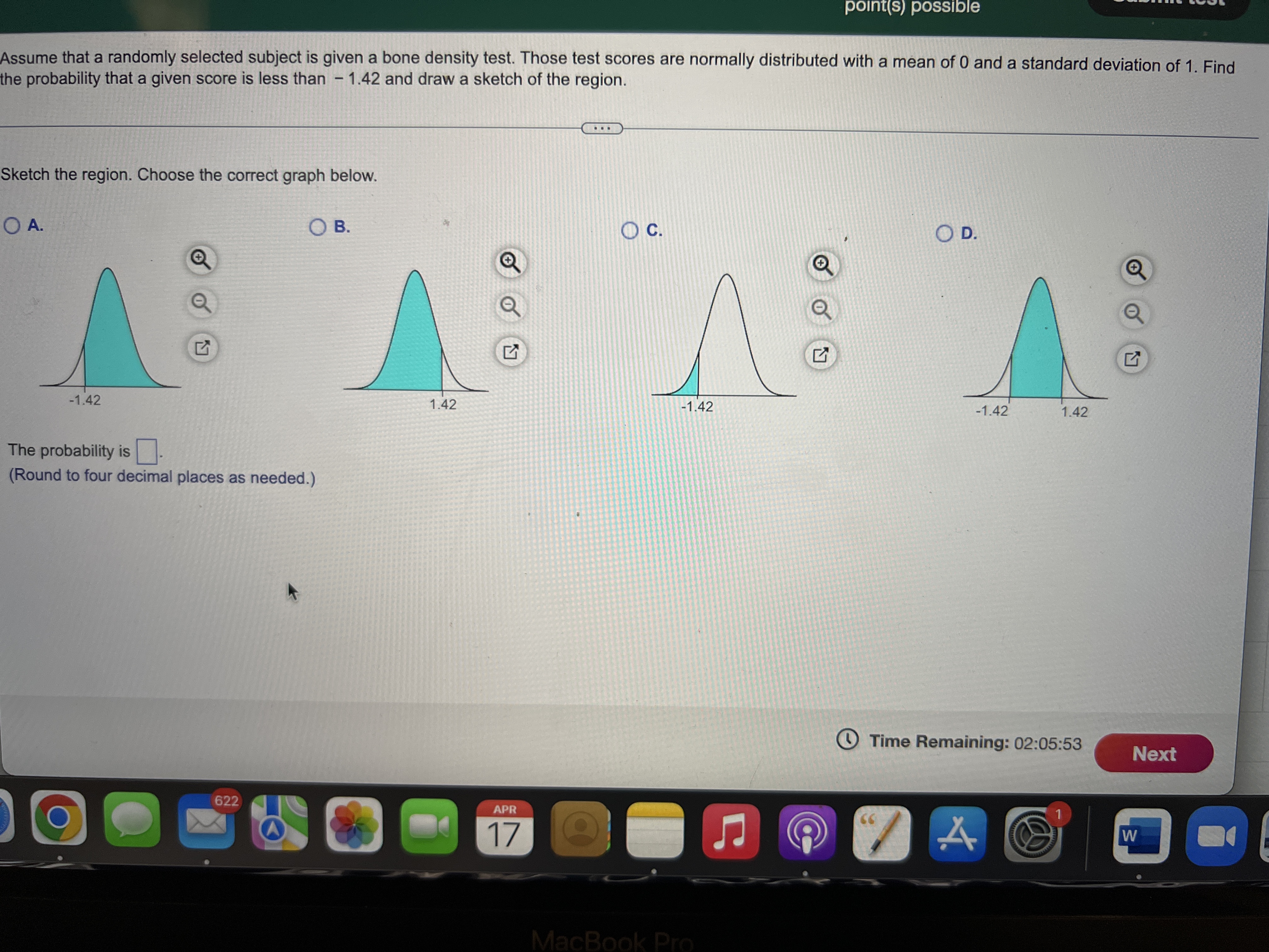  point(s) possible Assume that a randomly selected subject is given a