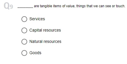 Please answer all 10 questions by choosing the correct answer option for