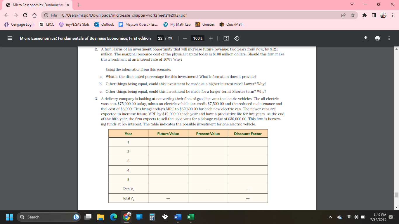  5 Micro Easeonomics: Fundamenta X + V X C D @