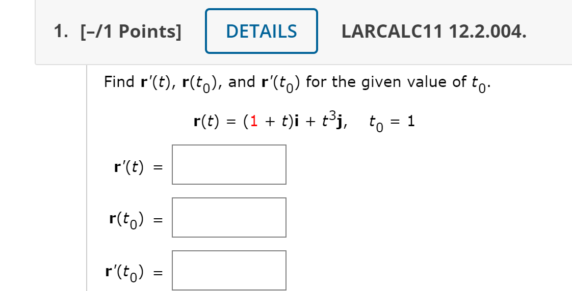 pls let me know how to do this. 1. [-/1 Points] DETAILS