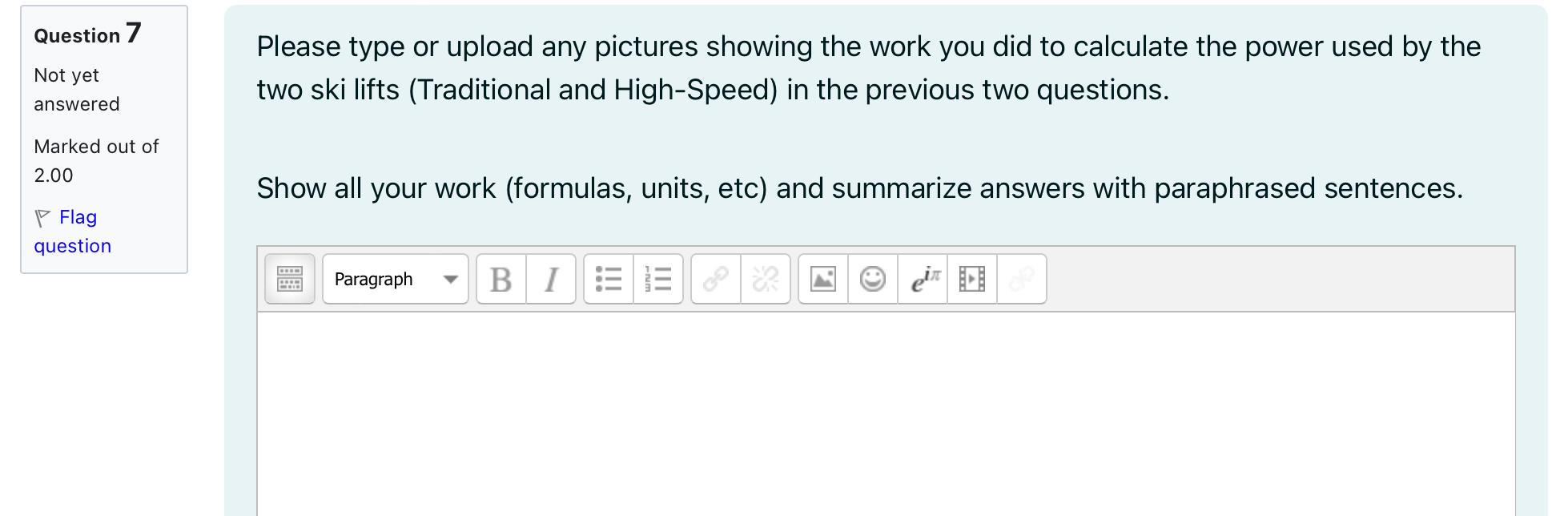 Work and Power Question 3 A garage door opener is rated at