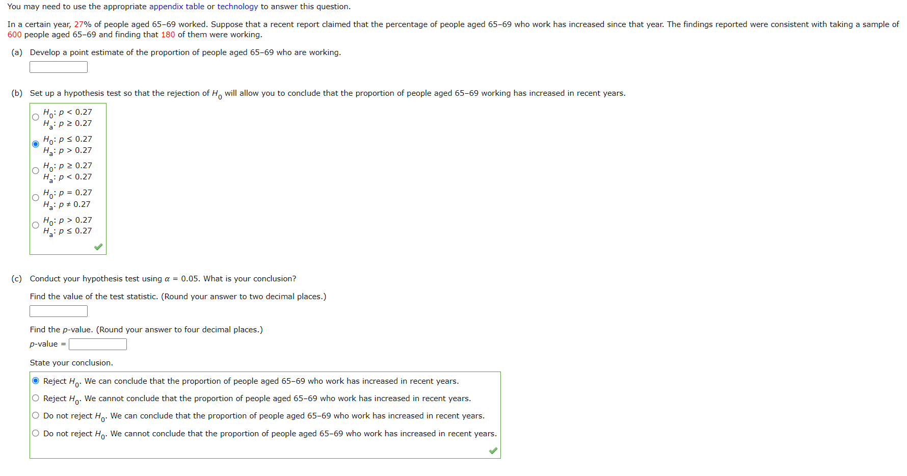 You may need to use the appropriate appendix table or technology
