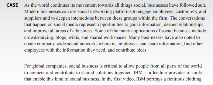  CASE As the world continues its movement towards all things social,