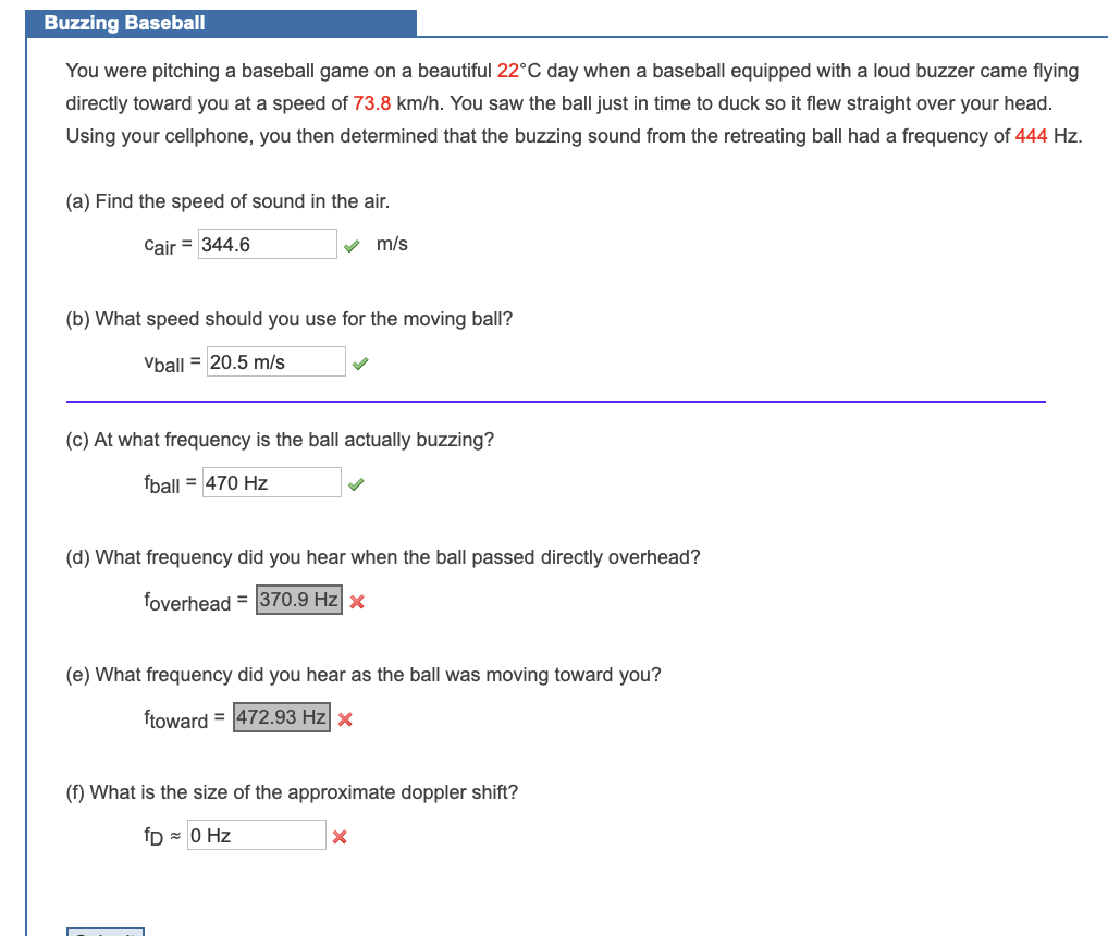 Please help solve letters D, E, F Buzzing Baseball You were pitching