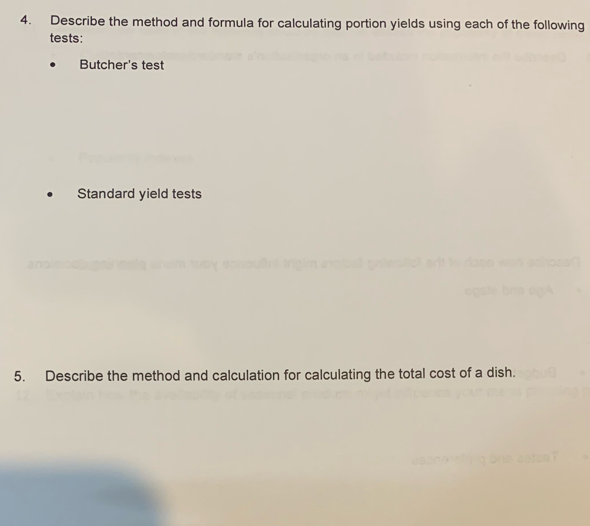 4. Describe the method and formula for calculating portion yields using