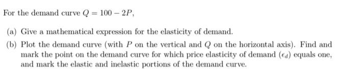 Can you solve the question by explaining? Thank you. For the demand