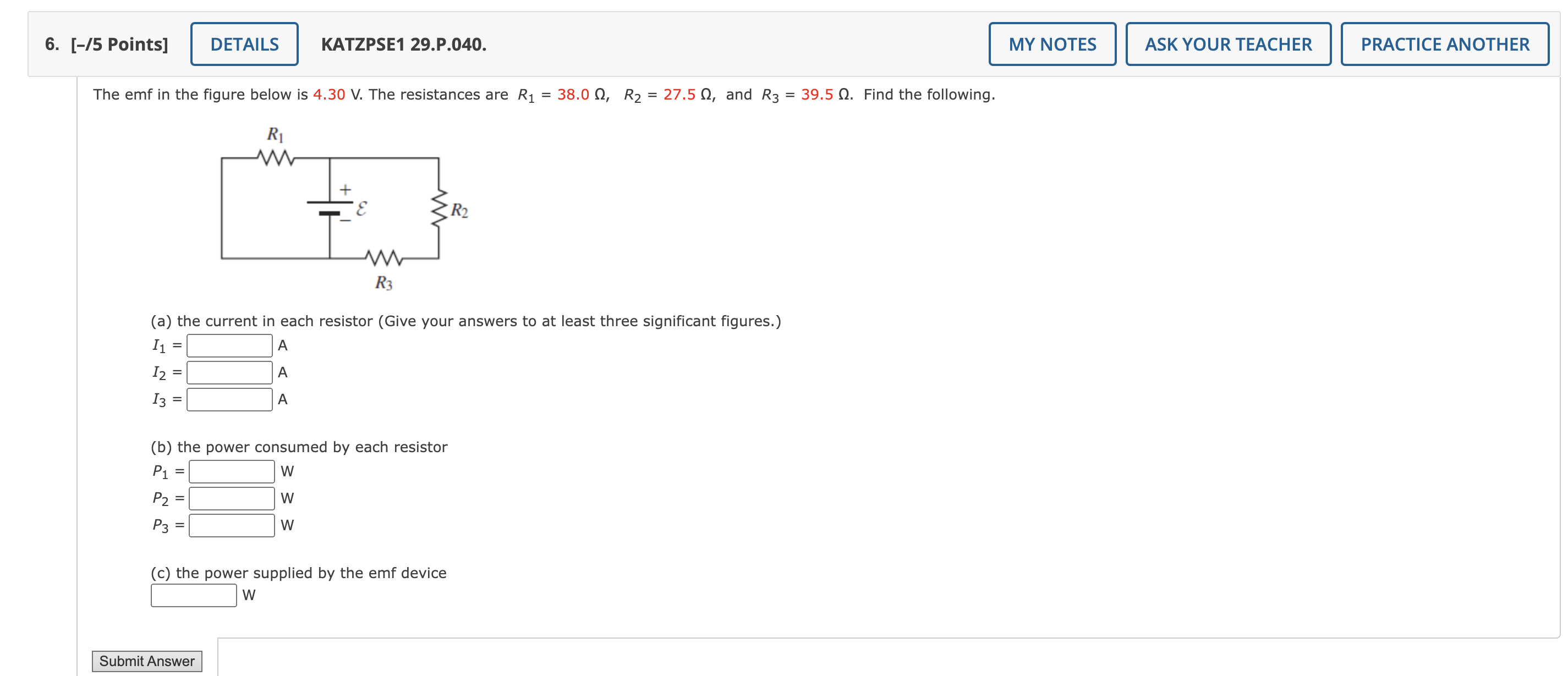  6. [-/5 Points] DETAILS KATZPSE1 29.P.040. MY NOTES ASK YOUR TEACHER