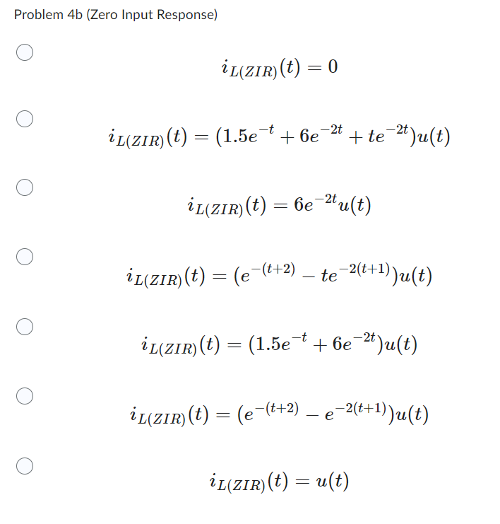 are separate multiple choice questions for question b) (a) In the circuit