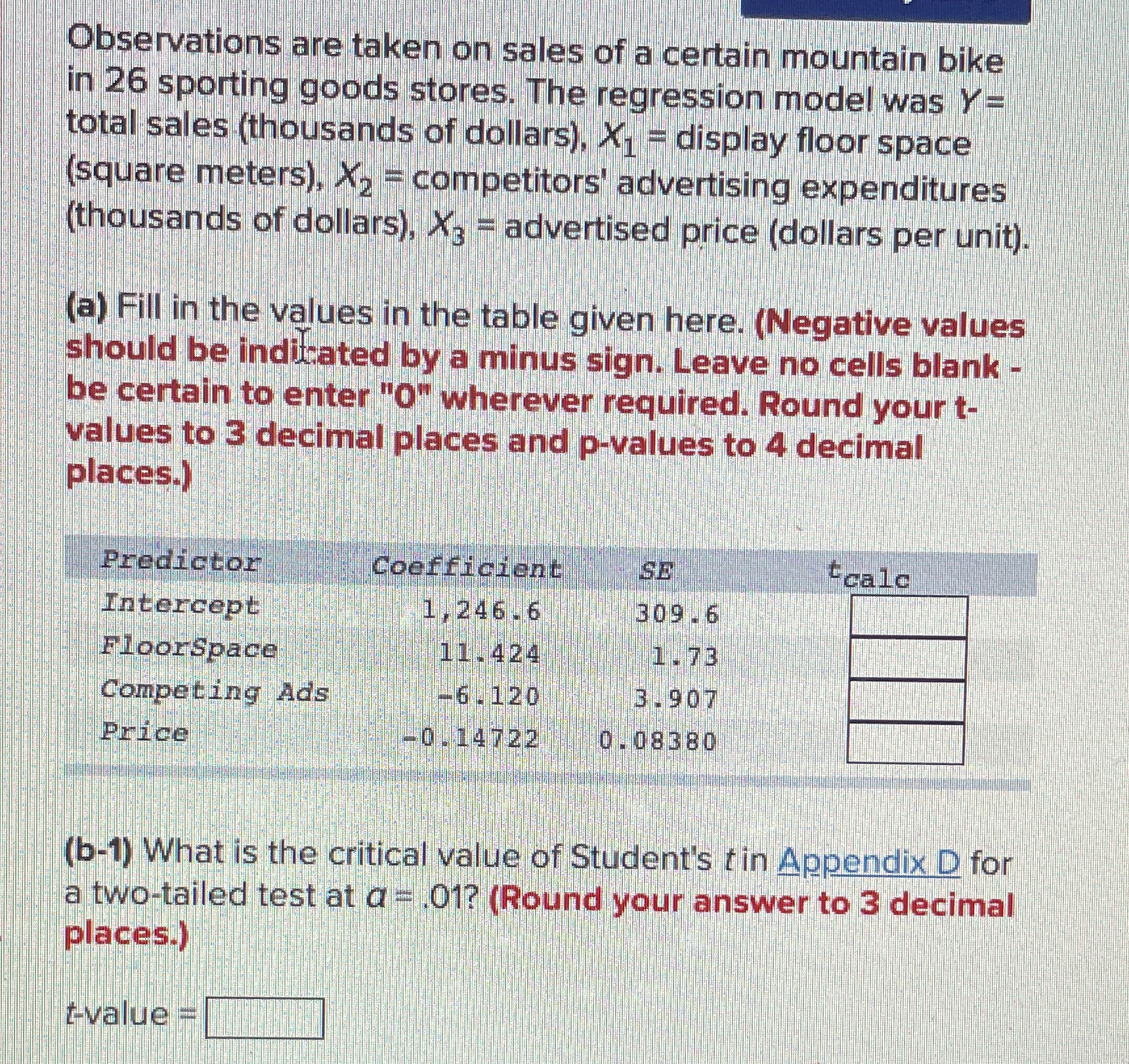 Using information provided help complete the chart and question below Observations are
