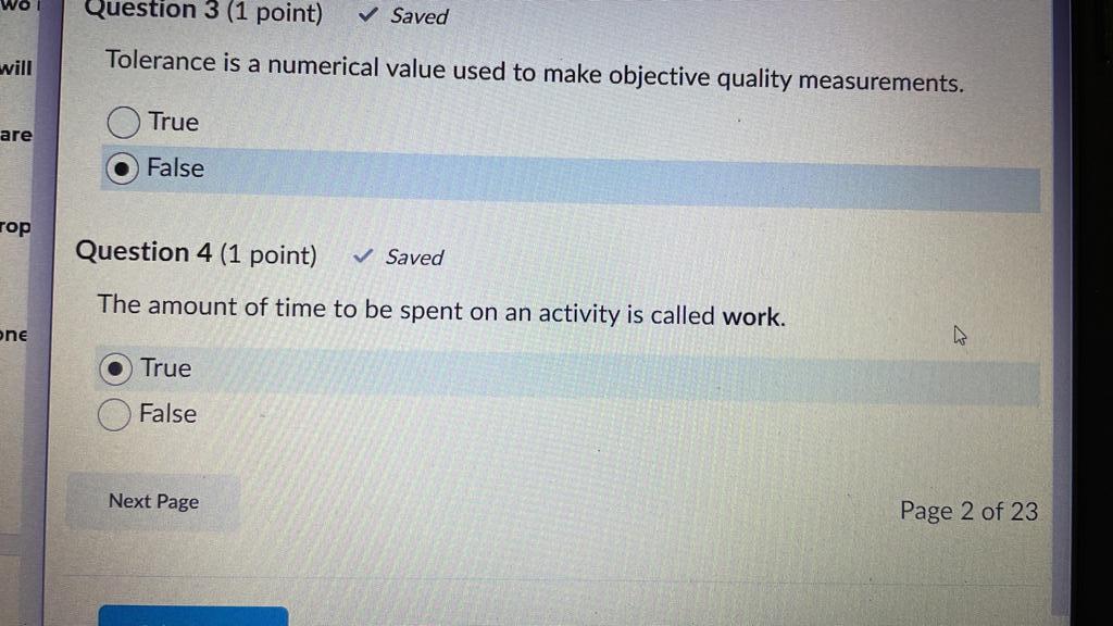 question 3 point) v' Saved Tolerance is a numerical value used to