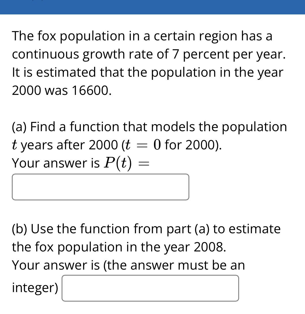  The fox population in a certain region has a continuous growth