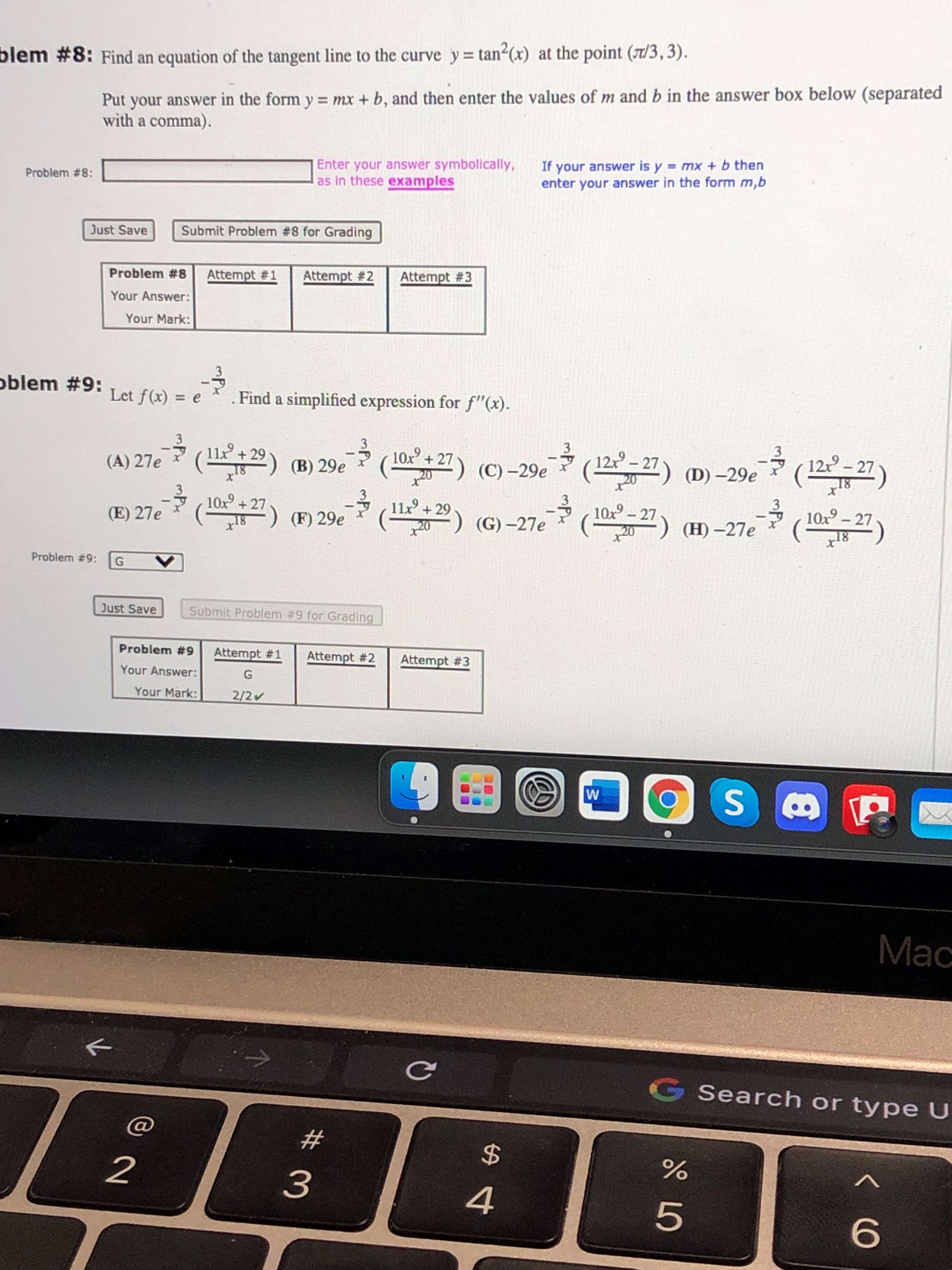 I need help in problem #8 blem #8: Find an equation of