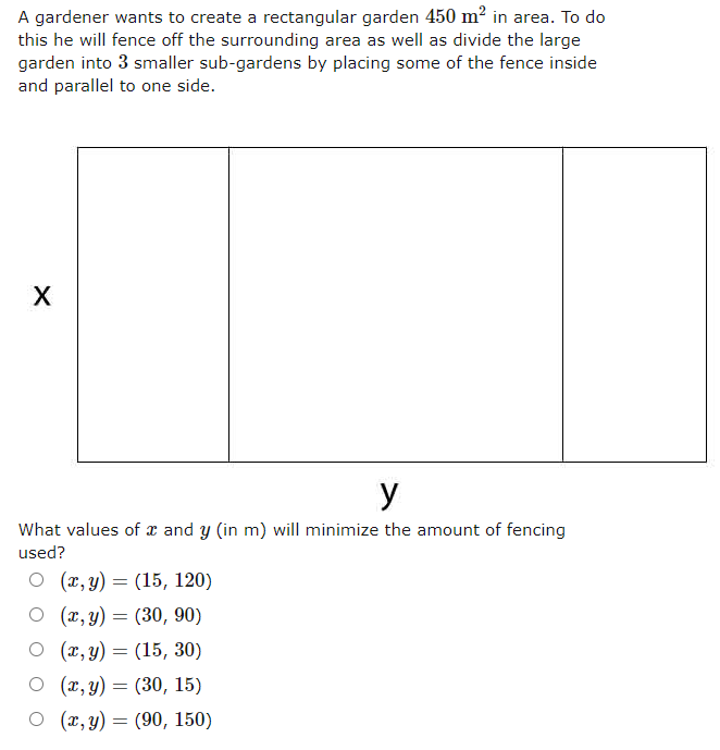 whose product is a minimum. Instructions: Separate m and ywith a comma,