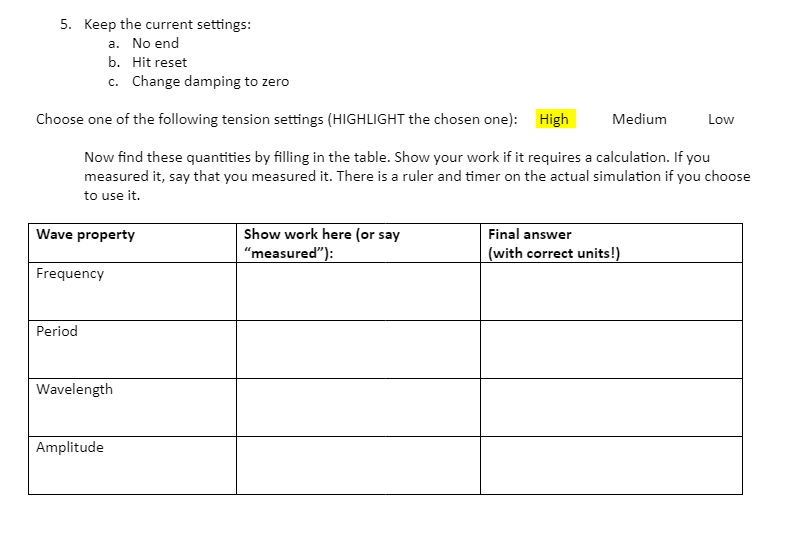 (frequency, period, amplitude, wavelength). Describe the relationships among each of these wave