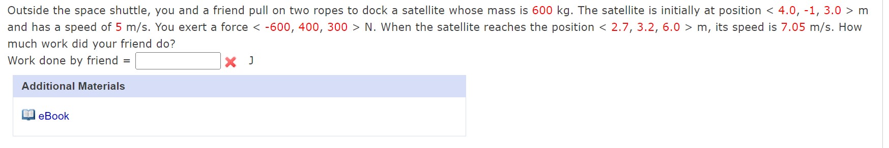 Outside the space shuttle, you and a friend pull on two