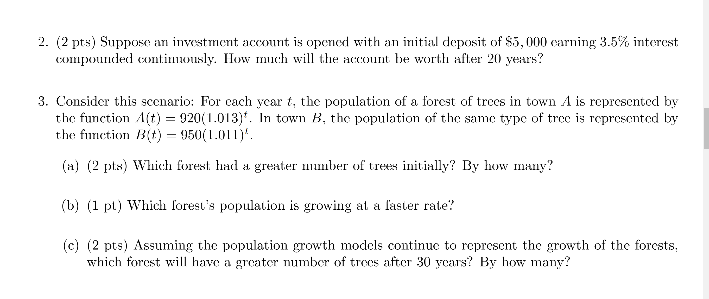 Which graph has the largest value for b? (b) (1 pt) Which