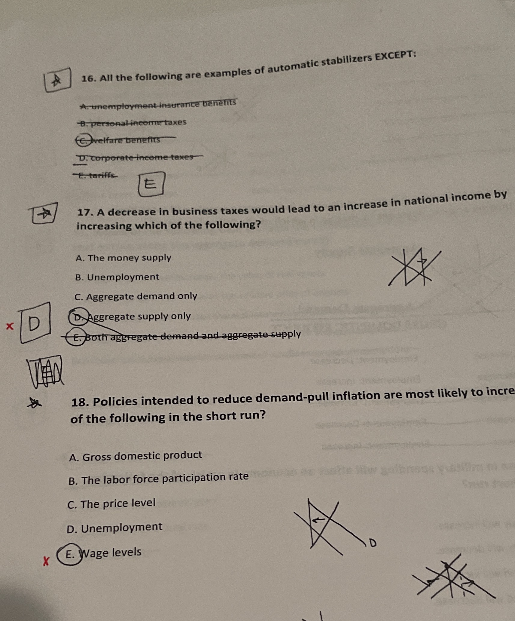 state the correct answer to 17 and 18 and explain why the