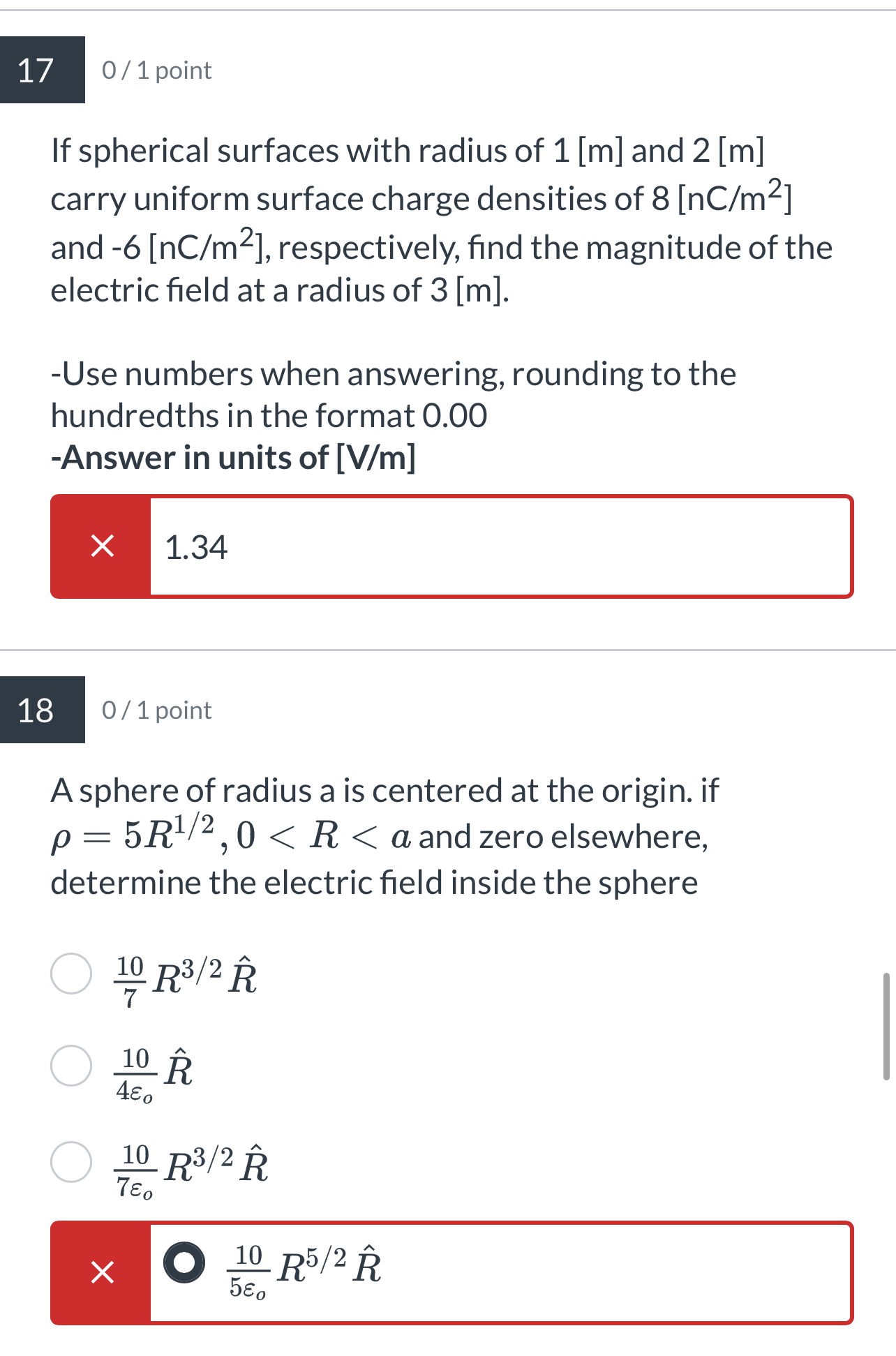 17 0 / 1 point If spherical surfaces with radius of