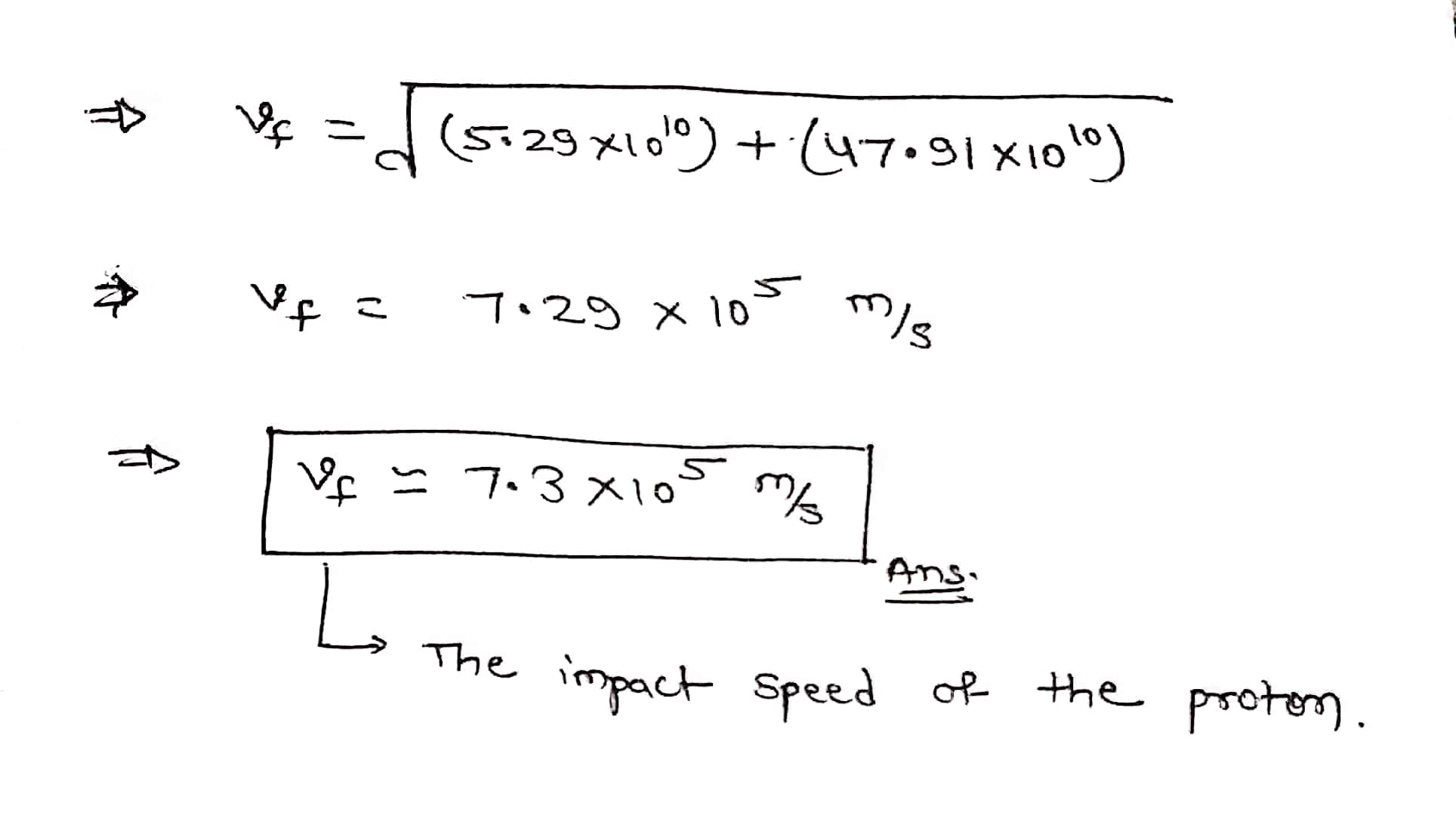 shown in (Figure 1). The proton is deflected while inside the capacitor,
