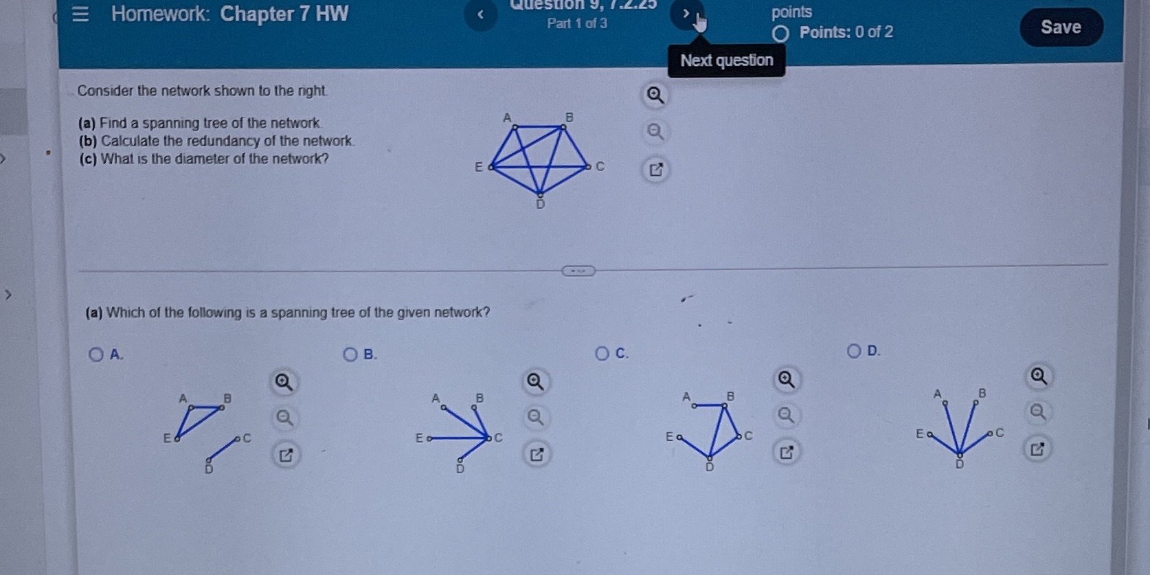 Homework: Chapter 7 HW - Consider the network shown to the nght