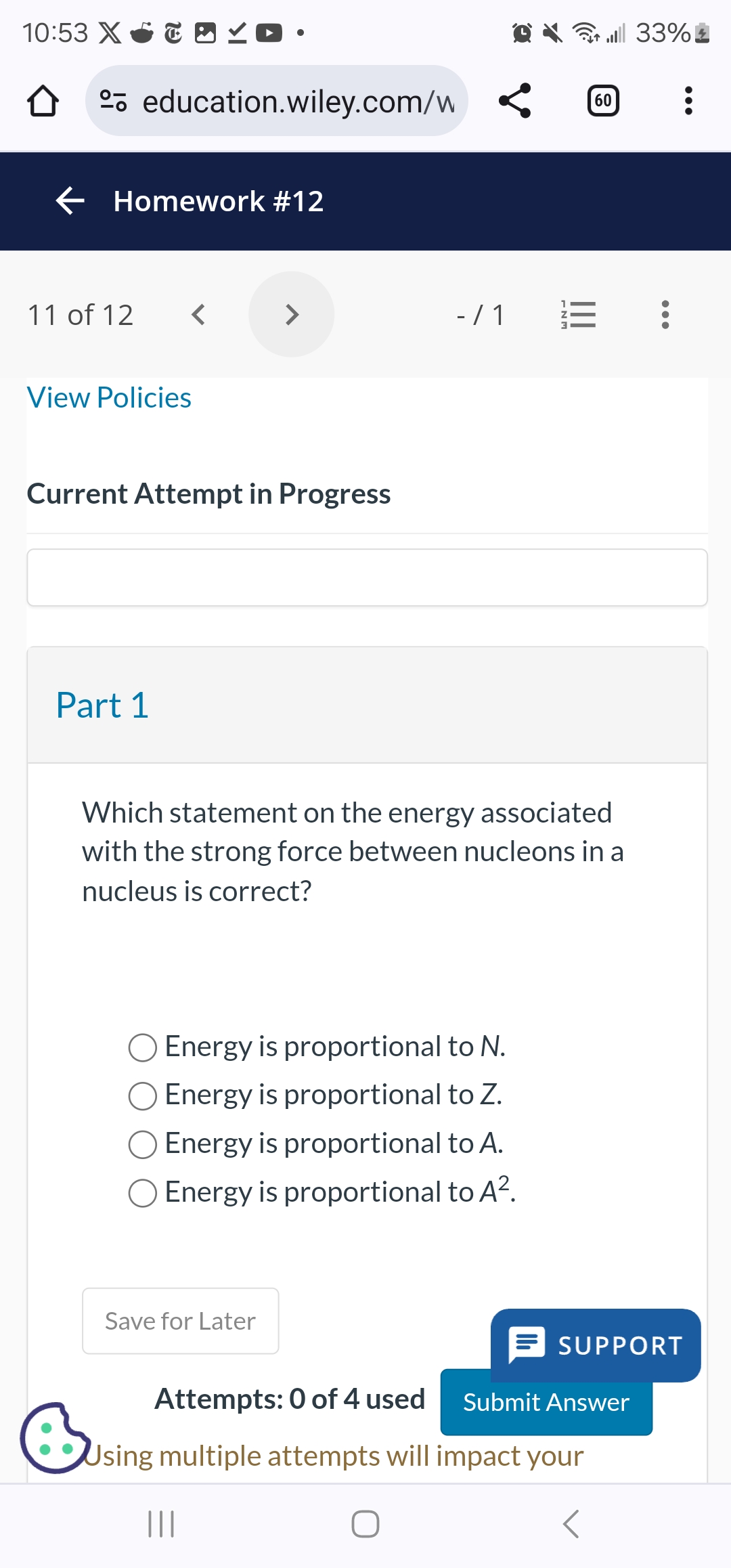 10:53 X CB VD . Call 33%% 9% education.wiley.com/W 60 .