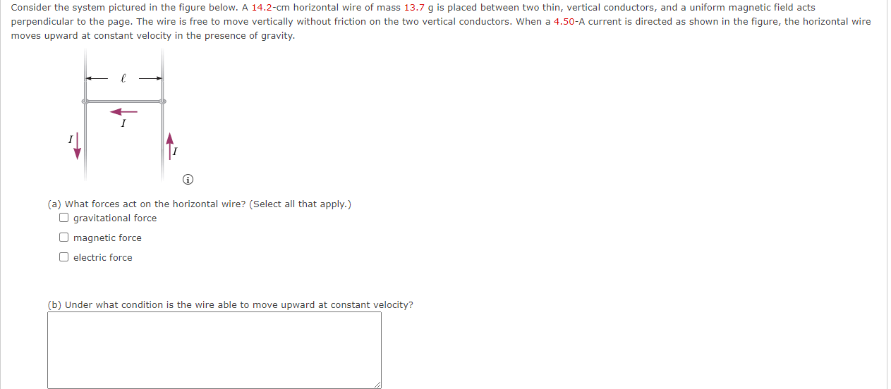  Consider the system pictured in the figure below. A 14.2-cm horizontal