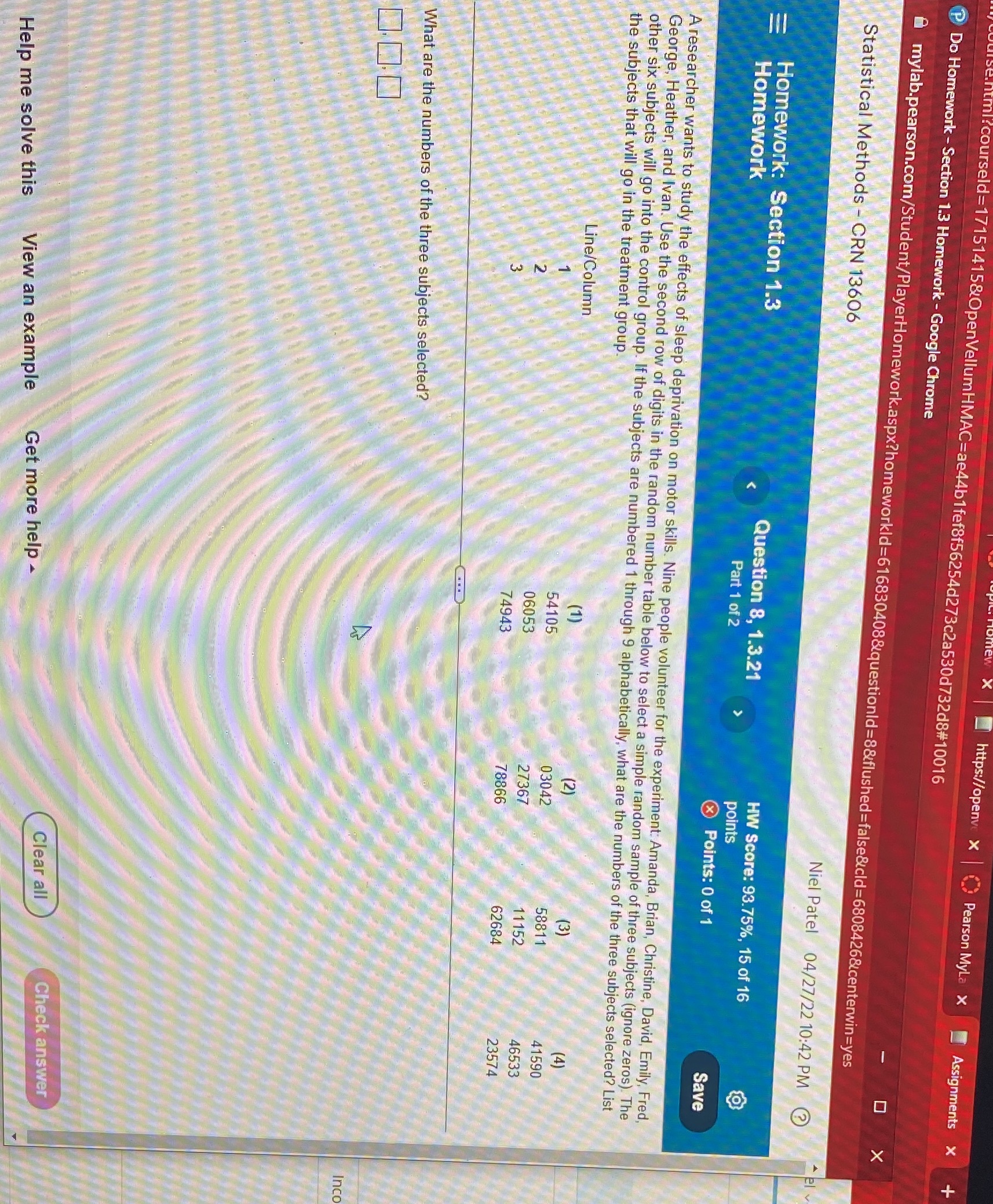 Stat question need both parts thanks https://openv x ) Pearson MyLa X