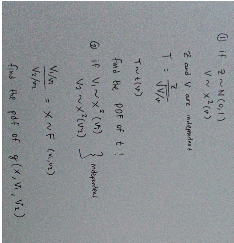 1) if Z ~N ( o, 1 ) V~ X 2
