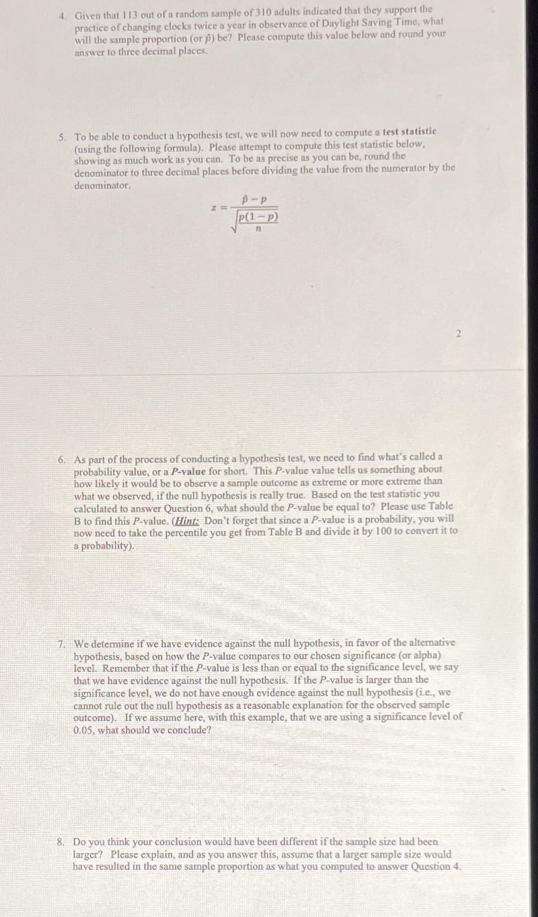 4. Given that 1 13 out of a random sample of