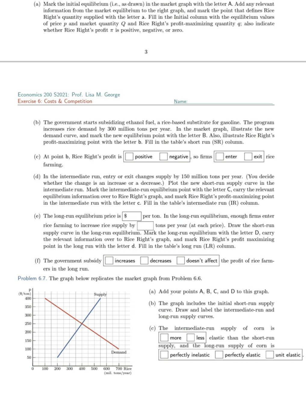 please can you solve this (a) Mark the initial equilibrium (i.e., as