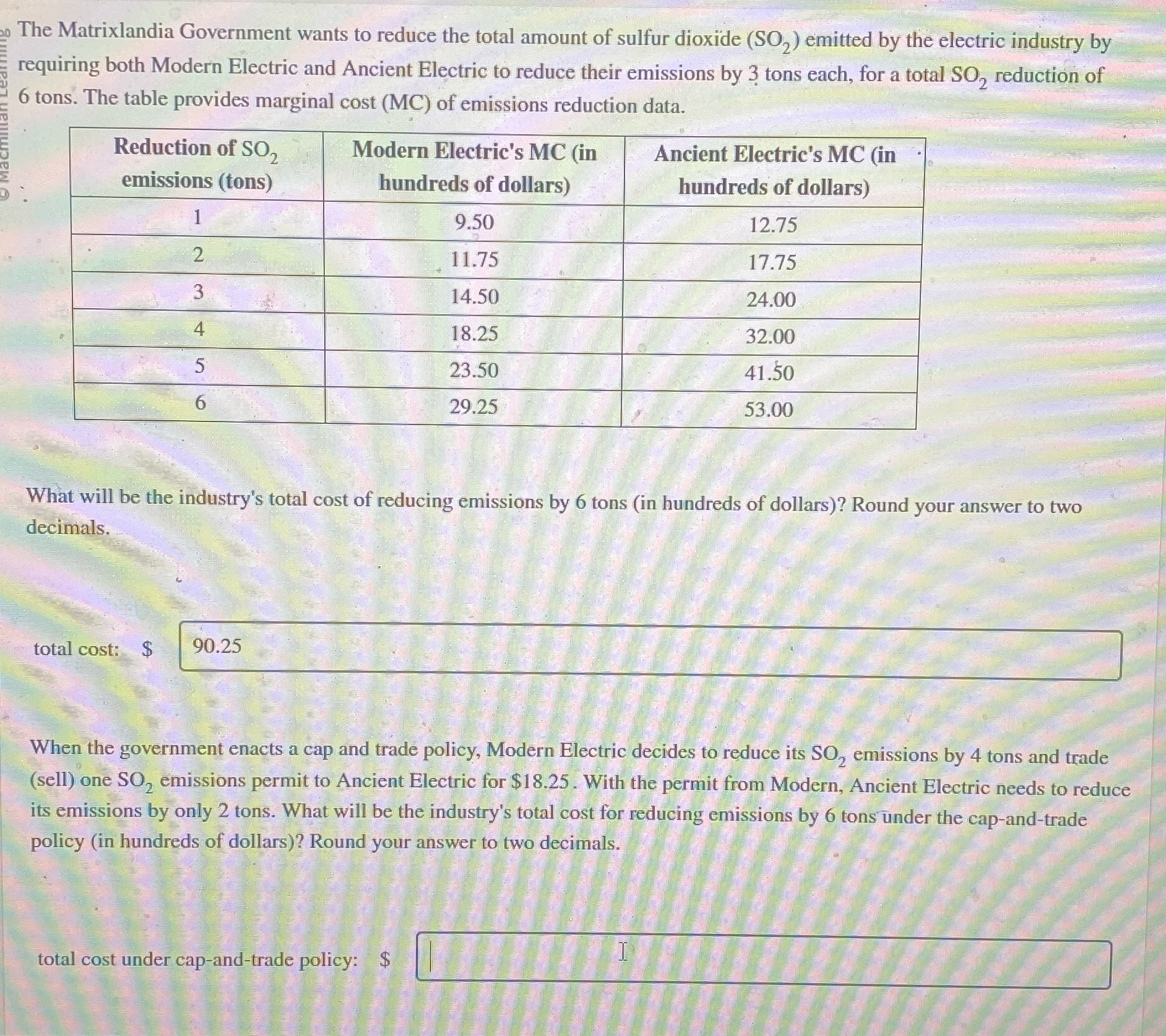 I just need help on the blank space please. The Matrixlandia Government