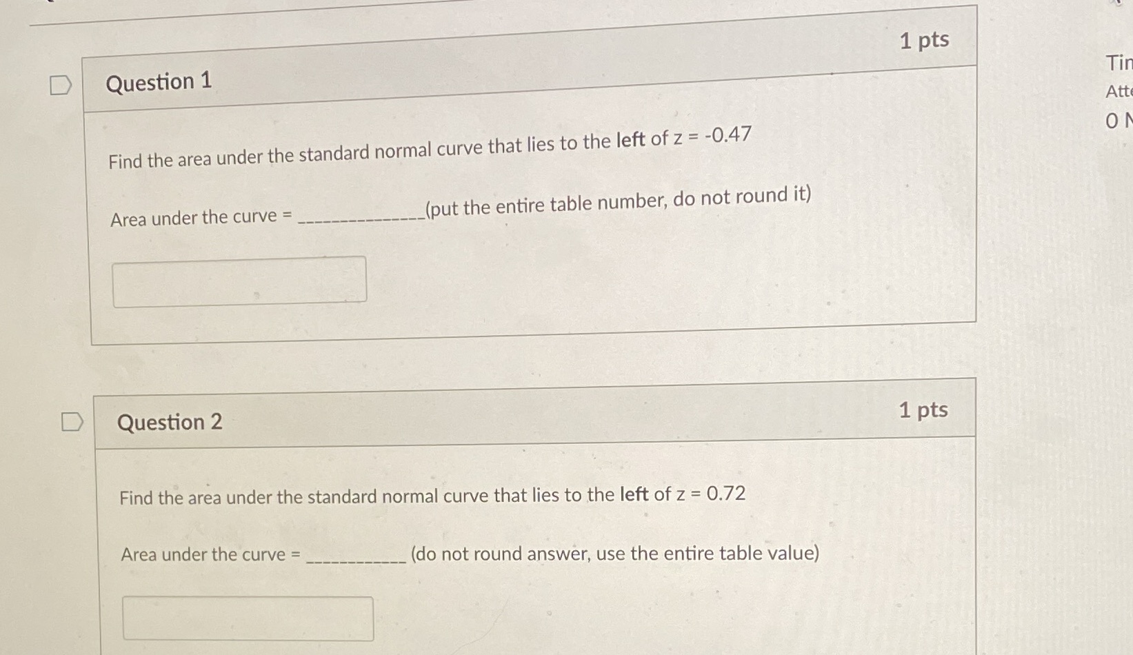 Please answer this question 1 pts D Question 1 Tin Att Find