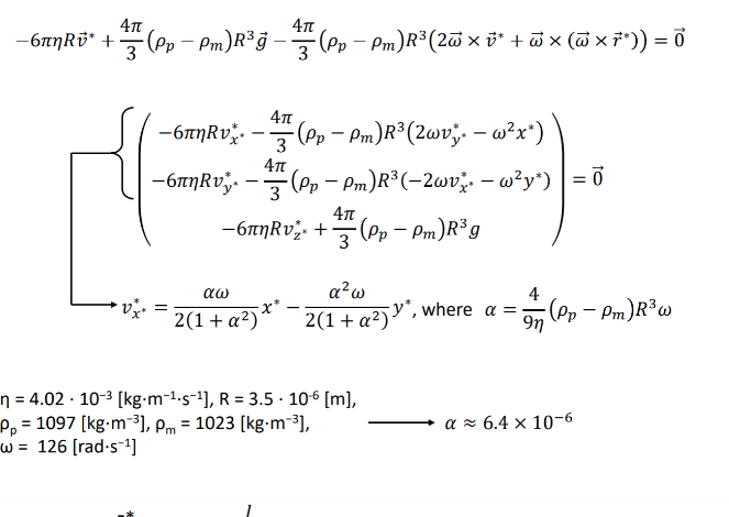 of motion in the rotating frame of reference: -banRU+3 (Pp - Pm)Rag