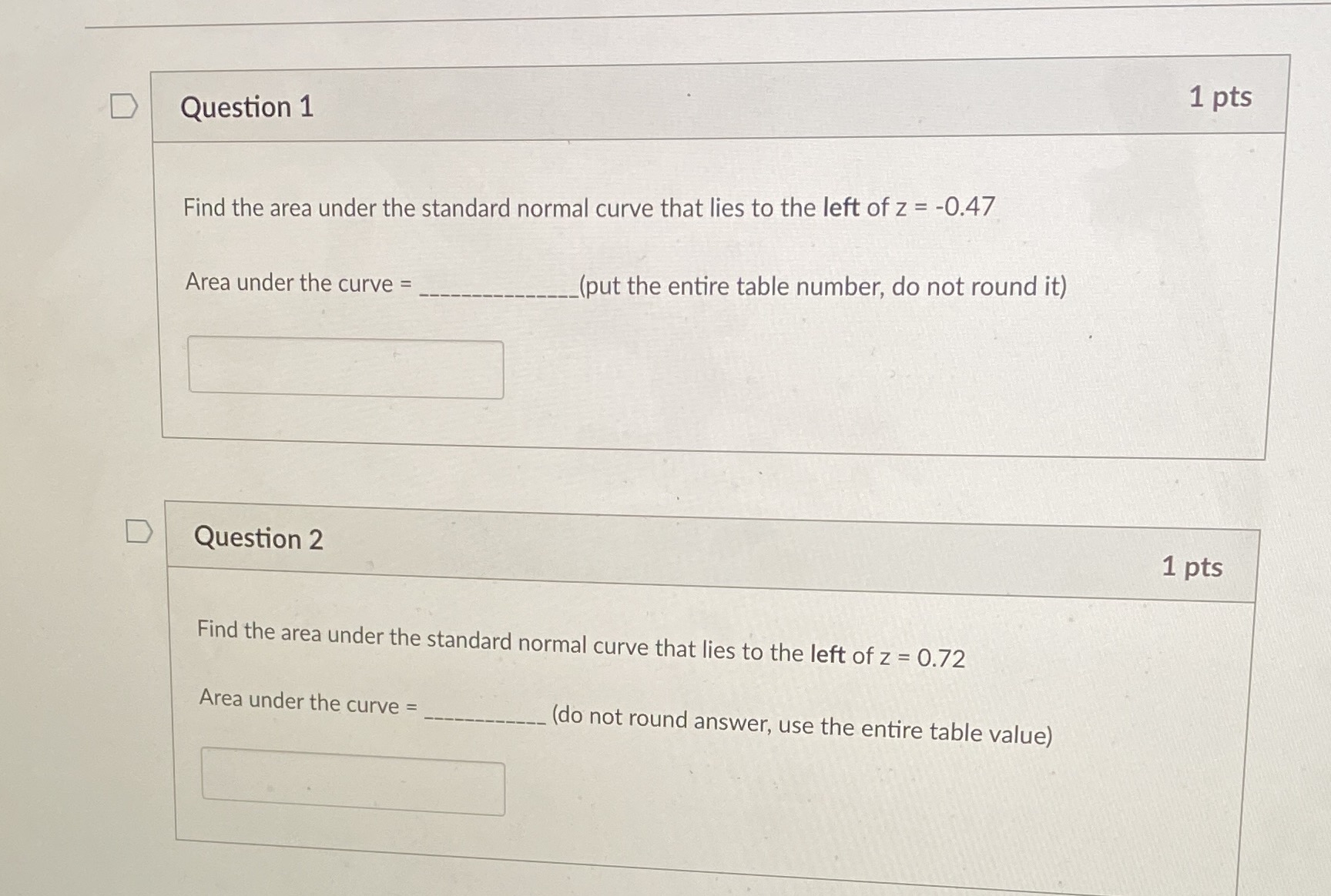 Please answer this question 1 pts D Question 1 Find the area