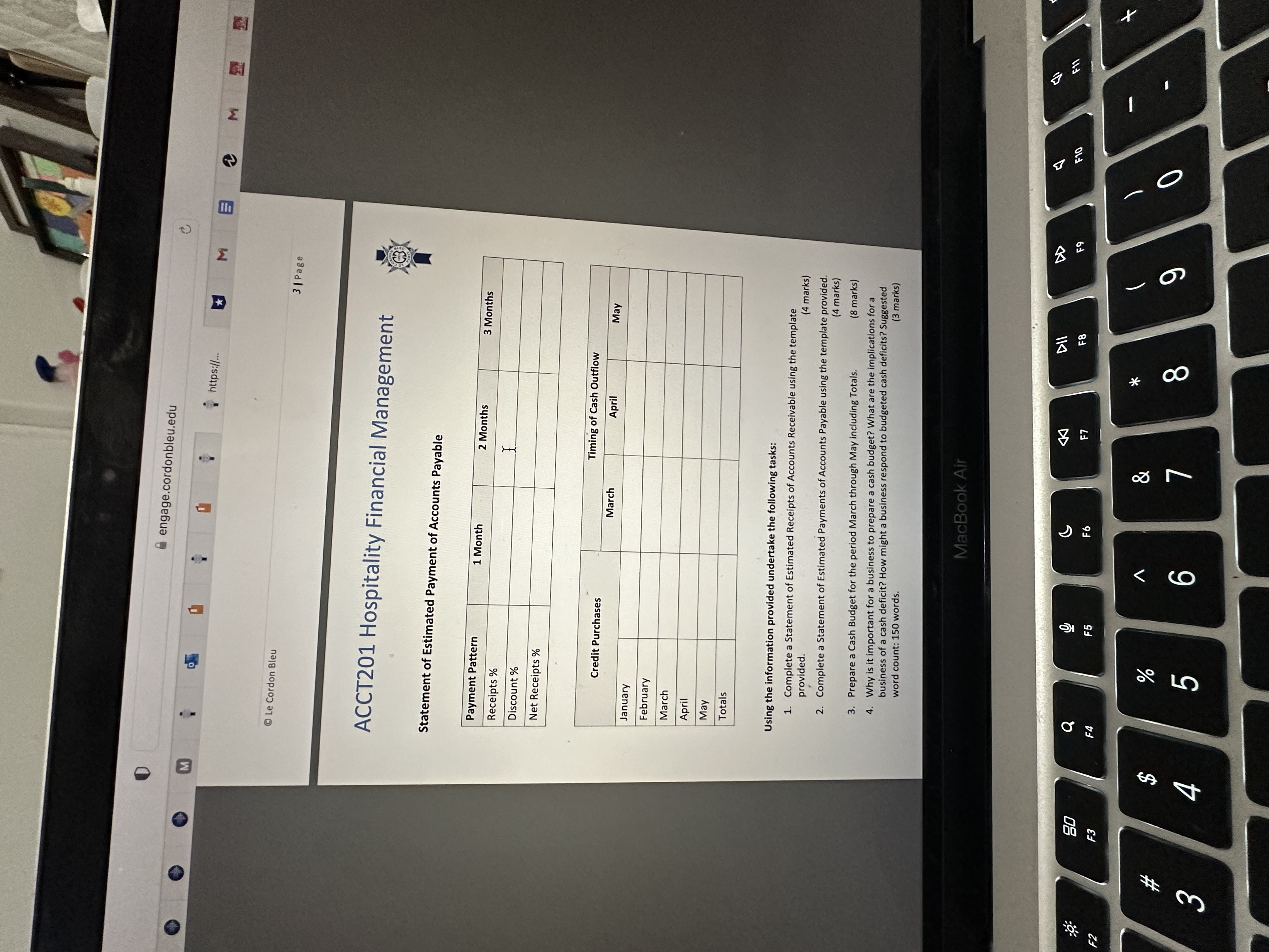 Credit Sales Purchases Purchases December 3,000 21,000 January 9,000 23,000 February 11,005