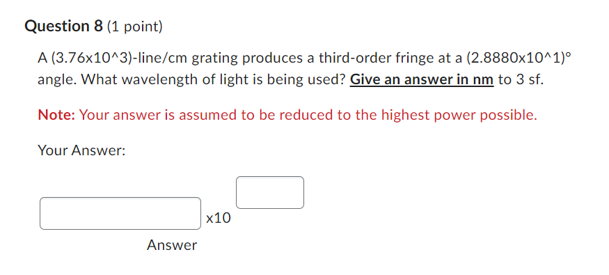 slit experiment, the separation between the slits is d = 1 mm.