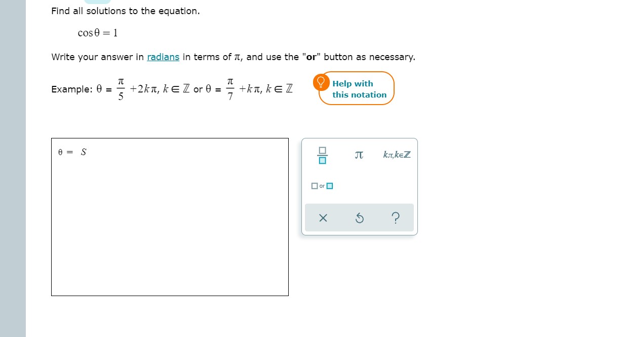Find all solutions to the equation. c059=l Write your answer in