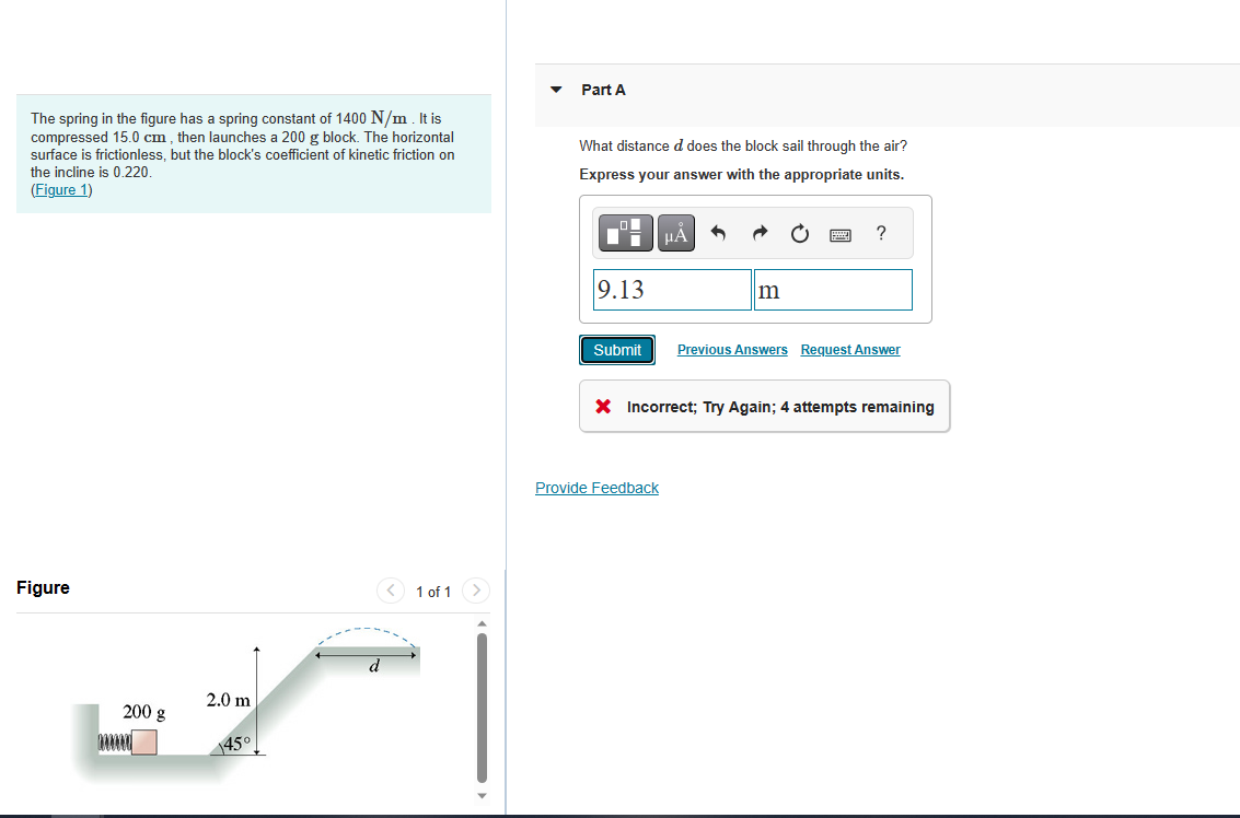  Part A The spring in the figure has a spring constant