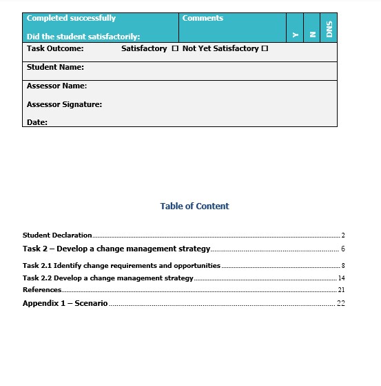 if needed Demonstrated ability to: 0 O . Identify major operational change