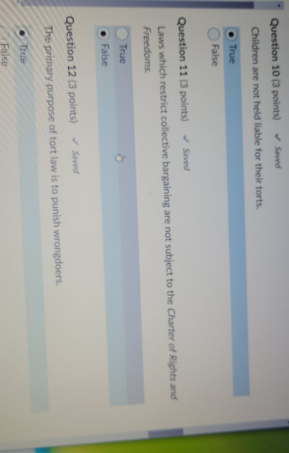 business law Question 10 (3 points)