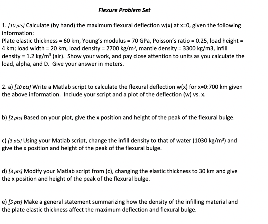 Flexure Problem Set 1. [10 pts} Calculate (by hand) the maximum